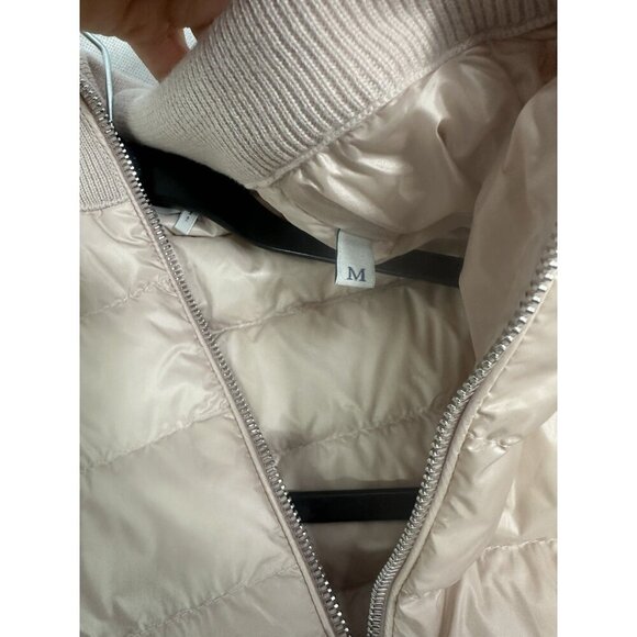MONCLER Pink Tricot Wool Down Quilted Panel Cardigan Jacket Women’s M Read - Picture 4 of 16